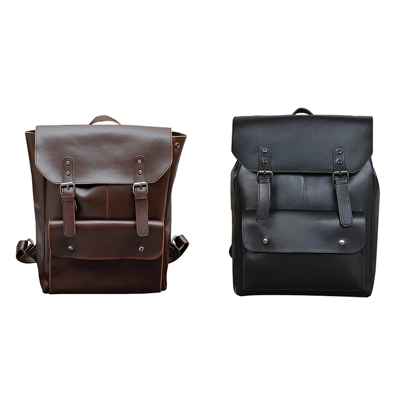 

ASDS-Multifunction Men Backpack Crazy Horse Leather Men School Bag Vintage Backpack For Teenage Boys Schoolbag Laptop Travel Bag