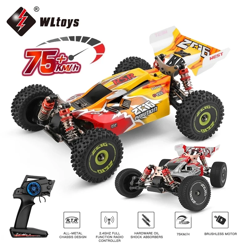 WLtoys 144010 144001 4WD RC Car 75KM/H Brushless Electric 2.4G