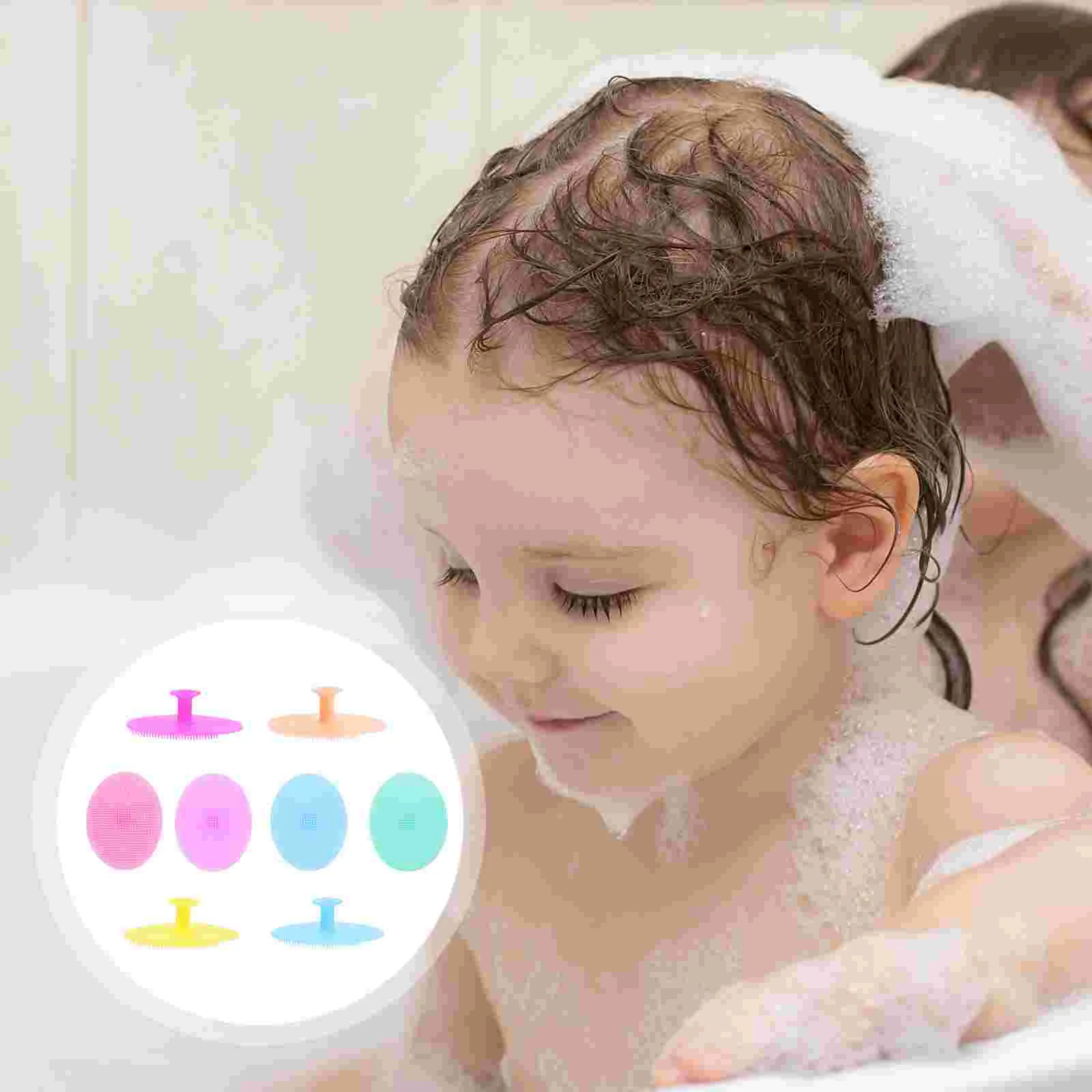 

8Pcs Baby Kids Hair Scalp Brush Shampoo Shower Brush Silicone Bathing Scrubber