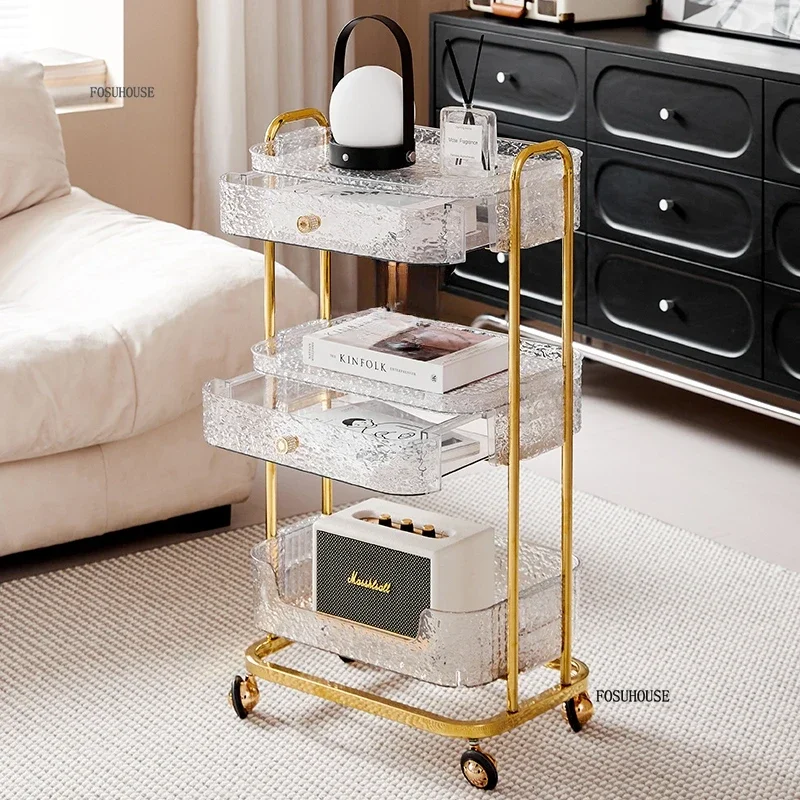 Beauty Salon Special Salon Trolleys Movable Auxiliary Carts with Wheels Plastic Surgery Care Instrument Hand Push Tool Cart ZN
