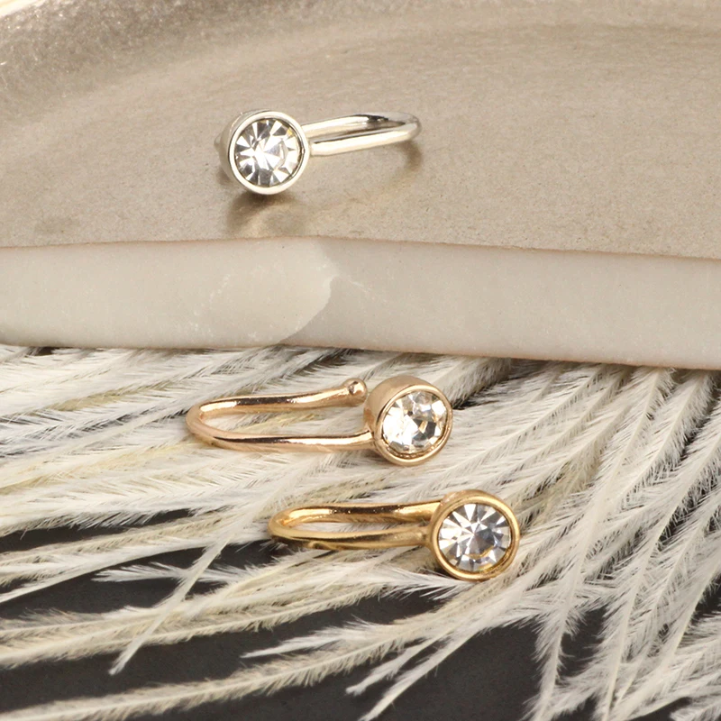 Fake Septum Fake Nose Ring Fake Nose Cuff U Shape Nose Ring Fake Nose Piercing for Women 3 color cz gem body piercing