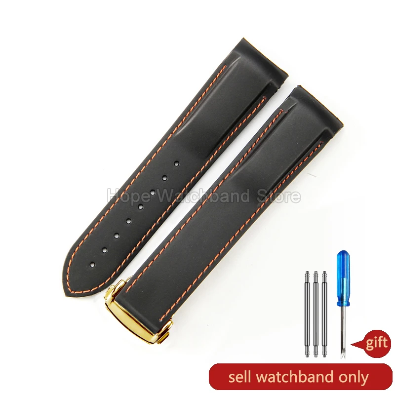 Omega Seamaster Vibrant Orange Silicone Watchband - Durable, Heat-Resistant & Soft-Textured