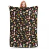 Japanese Guinea Pig Sushi - Black Background Blanket Fleece Super Soft Throw Blankets Sofa Throw Blanket Throws Bedspread Quilt 1