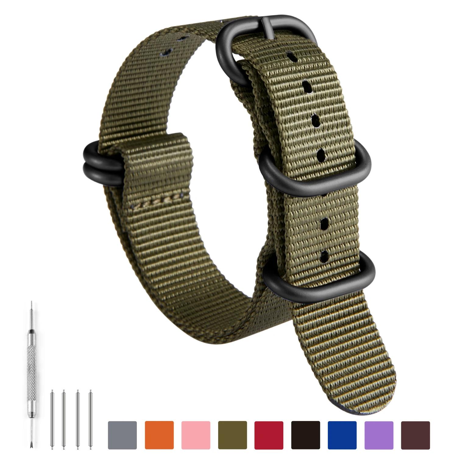 24mm Ballistic Nylon Zulu Ballistic Nylon Strap Zulu Strap Premium