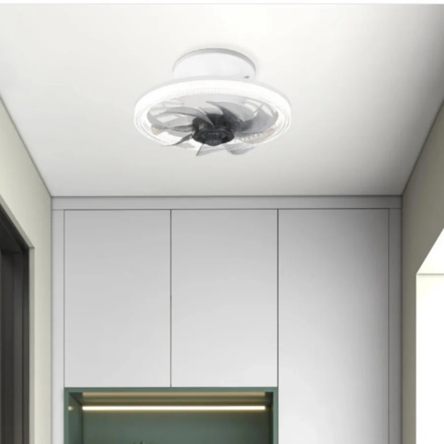 LED Ceiling Fan Light E27 Remote Control Dimming Suitable Living Room Bedroom Study Electric Fan with LED Lamp for Home Rooms