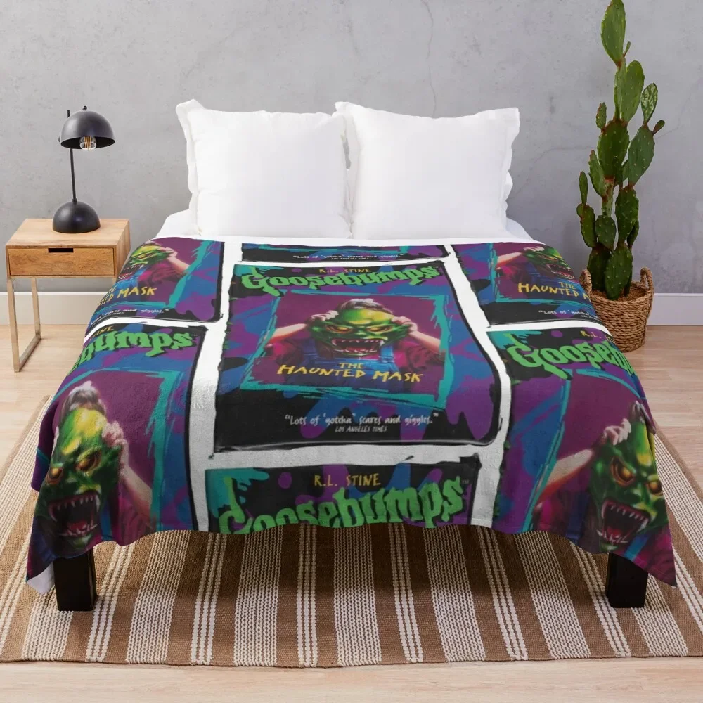 

Goosebumps Throw Blanket Cute Plaid for babies anime Personalized Gift Blankets