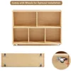 2-Tier Solid Wood Shelves Toy Organizers and Storage,5-Compartment Storage Cabinet with 4 Wheels,for Toddler Kids Room 4