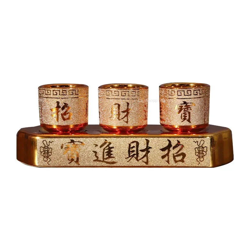Sand Gold Ceramic Holy Water Cup Household Offerings To The Goddess of Wealth Avalokitesvara Water Cup Buddha Table Decoration holy water cup