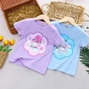 Sanrio Girl Short Sleeve T-Shirt Hello Kitty Kuromi Cinnamoroll Girls' Cotton Material T-shirt Multi Colored Cartoon Pattern Top 3