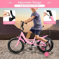 Vélo pour enfants de 16 pouces avec roue d'entraînement pour enfants de 5 à 8 ans, roulement de vélo réglable en hauteur de 100 à 135cm, 50KG 2