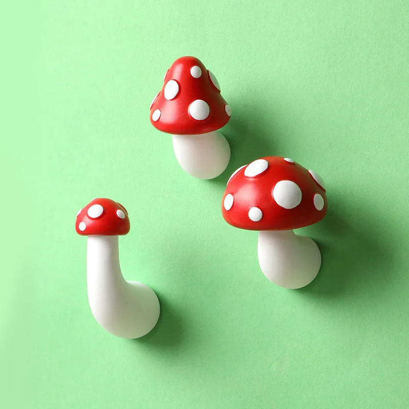 

1/3pc Red 3D Mushroom Refrigerator Magnets Magnetic Stickers Interesting Creative Magnets Magnetic Stickers Home Message Board