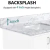 36x22 Inch Bathroom Vanity Top with Sink,Vanity Countertop 8 Inch Faucet 3 Hole Spread with Backsplash(Not included Faucet) 4