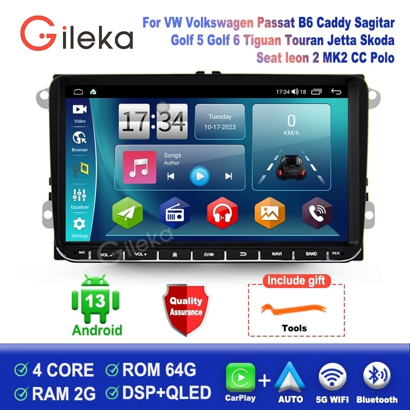 Vw Radio Android Vw Golf Head Unit Per Vw Volkswagen Passat B6 Caddy Sagitar Golf 6 Tiguan Touran Jetta Skoda Seat Leon Mk Polo