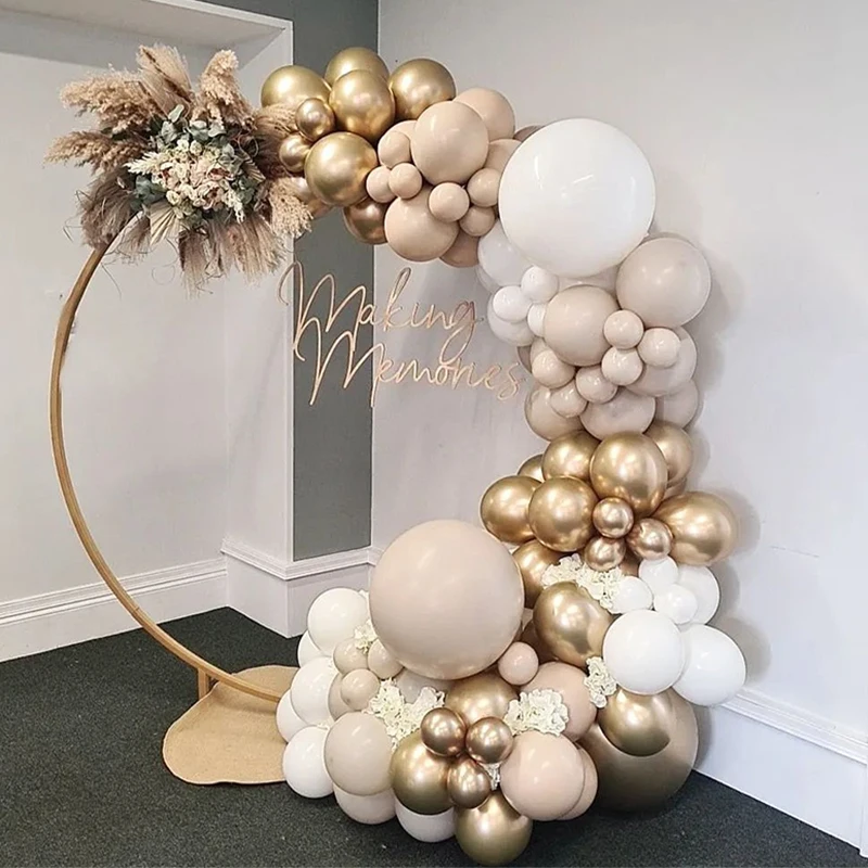 

Chrome Gold White Balloon Garland Kit Wedding Arch Arrangement Bridal Shower Party Photography Backdrop Birthday Balloons