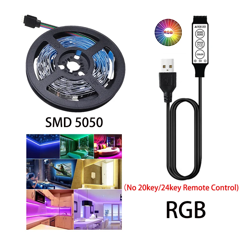 RGB LED Strip Light with Sound Sensor and Flexible Installation