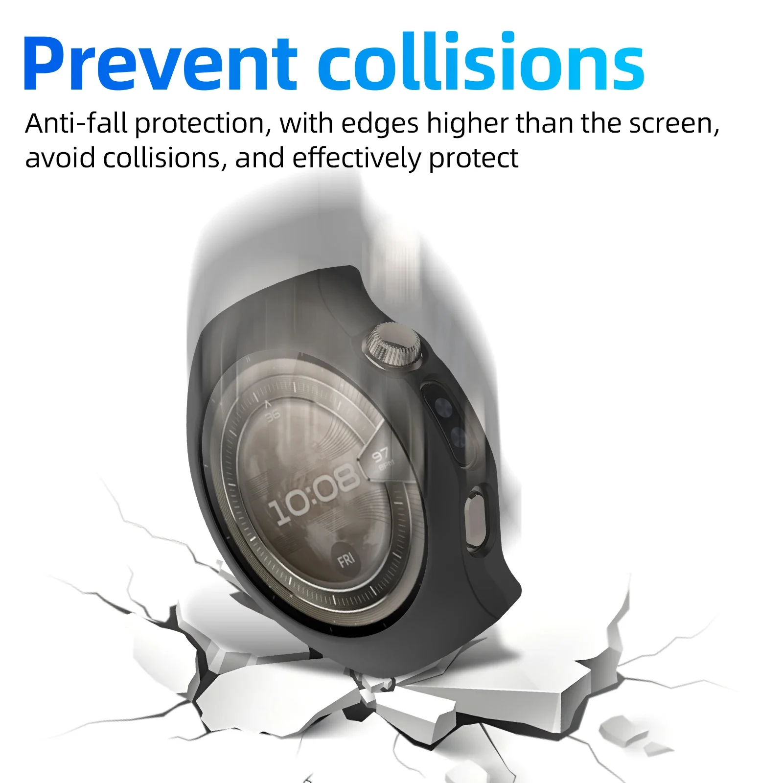 Durable Shockproof PC Hard Case for Huawei Watch 5 - Stylish Protective Shell with Hollow Design