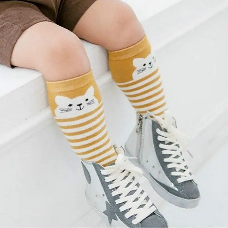 Korean Version of Combed Cotton Cartoon High Tube for Children's Socks Infants Children Babies Small Animal Socks for  0-4Y