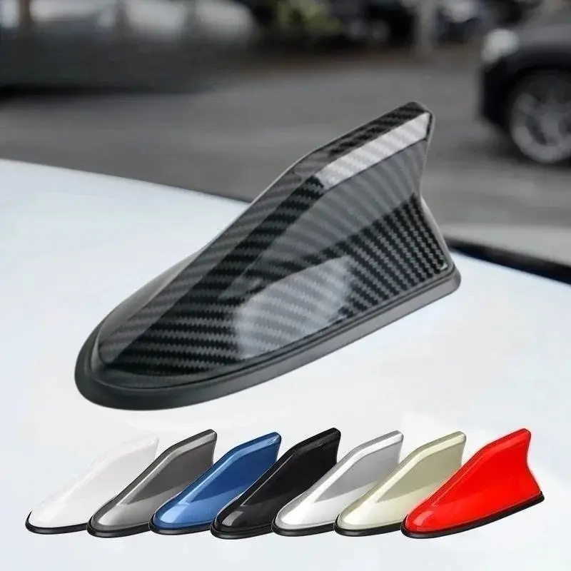 

Universal Carbon Fiber Exterior Car Roof Mount Shark Fin Antenna Top Car Radio AM FM Antenna Signal Booster Car Aerial Antenna