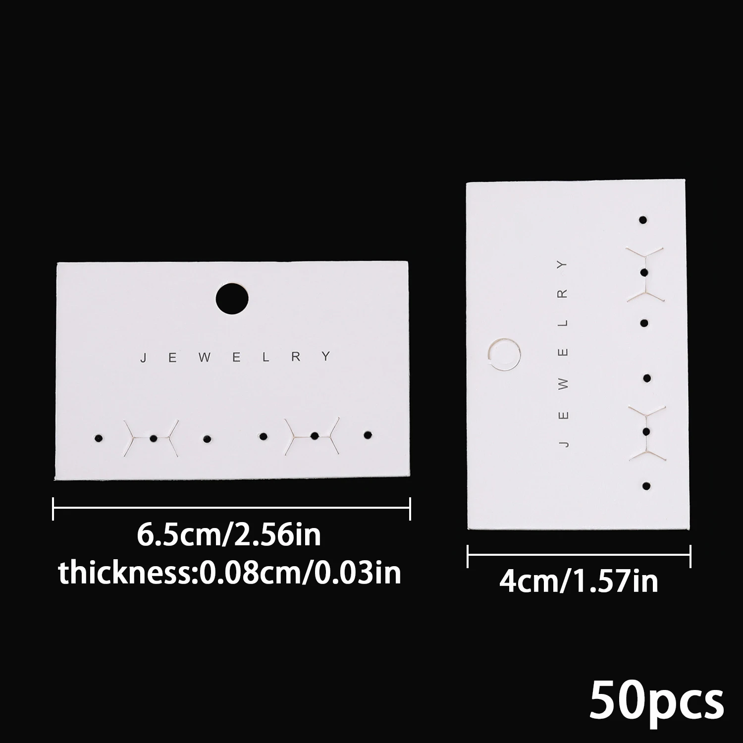 50pcs White Earrings Packing Cards Display Card for DIY Jewelry Earring Studs Retail Price Tag Earring Post Holder