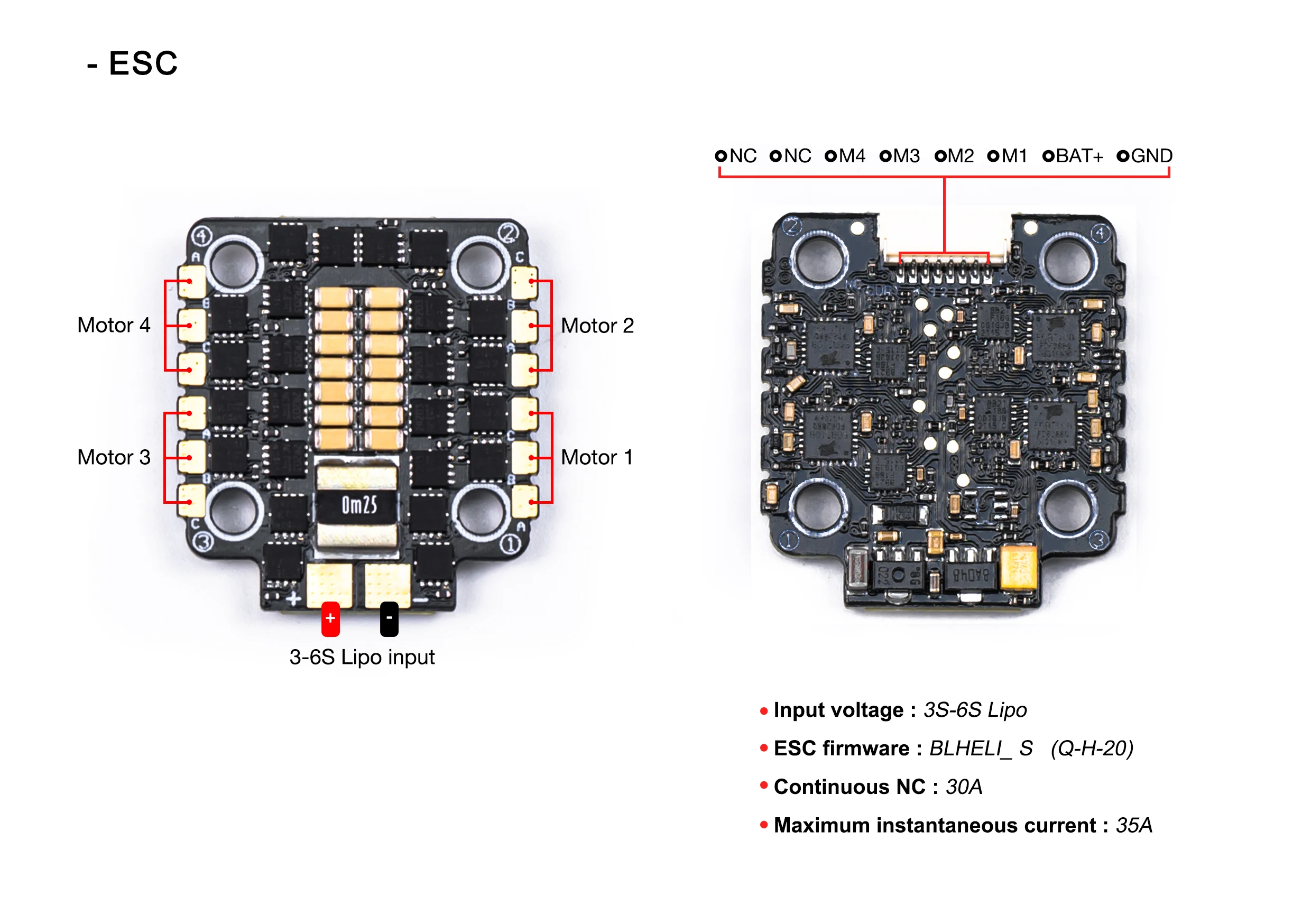 

30A 4-in-1 ESC 6S FPV Traversing Machine FPV ESC