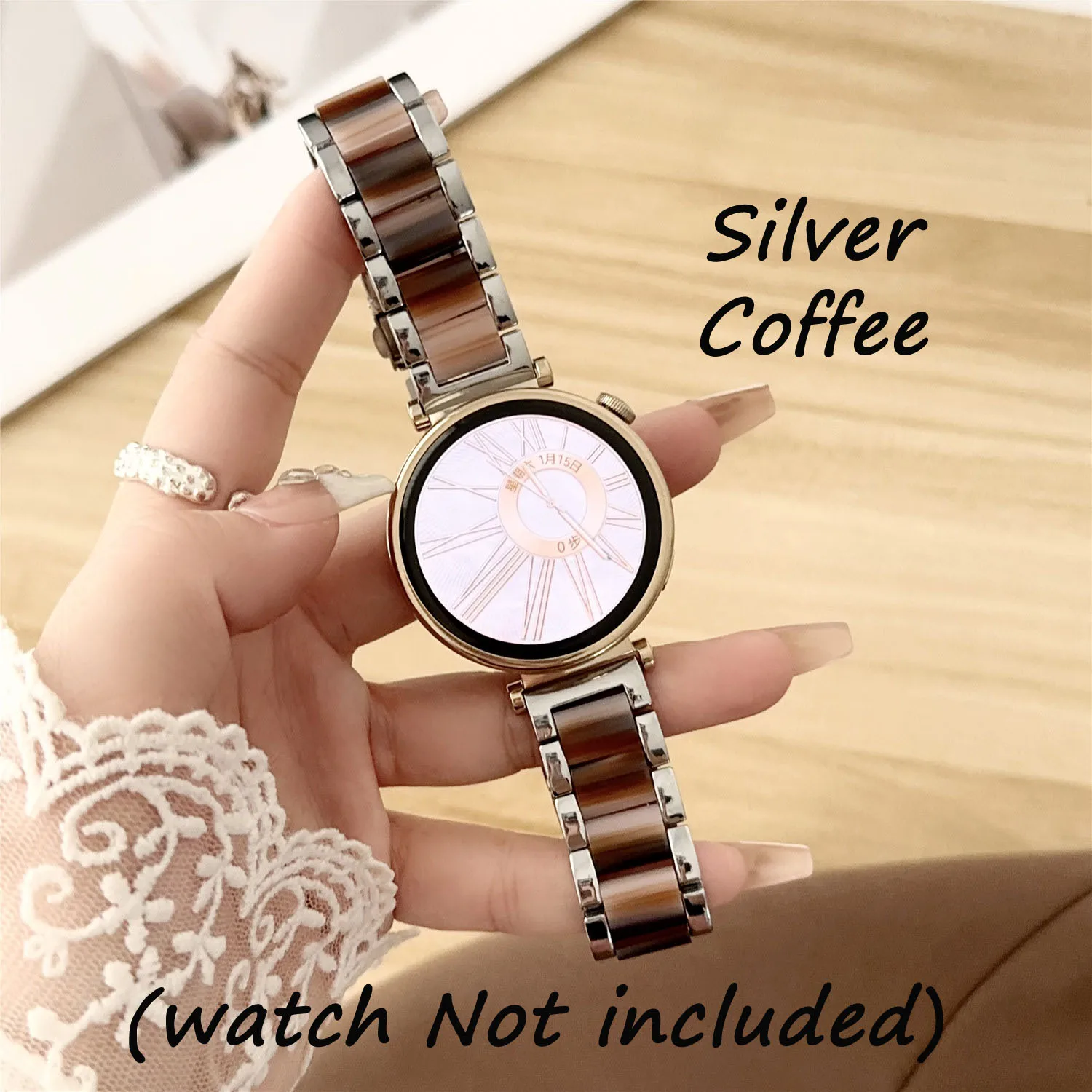 Colorful Resin and Metal Watch Band Strap - Universal Wristband Bracelet