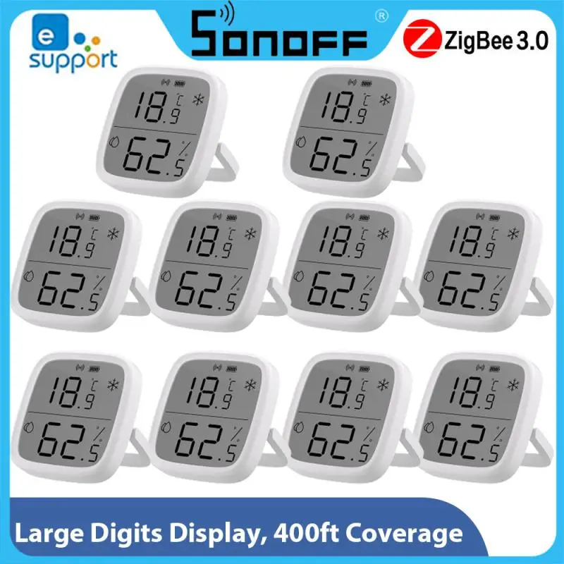

1-10PCS SONOFF SNZB-02D Zigbee Sensor LCD Screen Smart Temperature Humidity Sensor ZigBee 3.0 Works ZBBrige-P Alexa Google Home