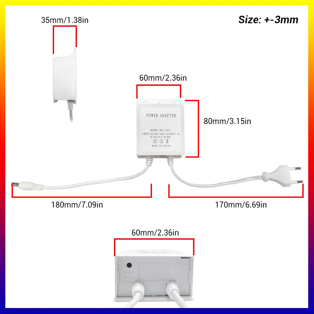 Waterproof DC12V/2A EU Power Adapter - Image 6