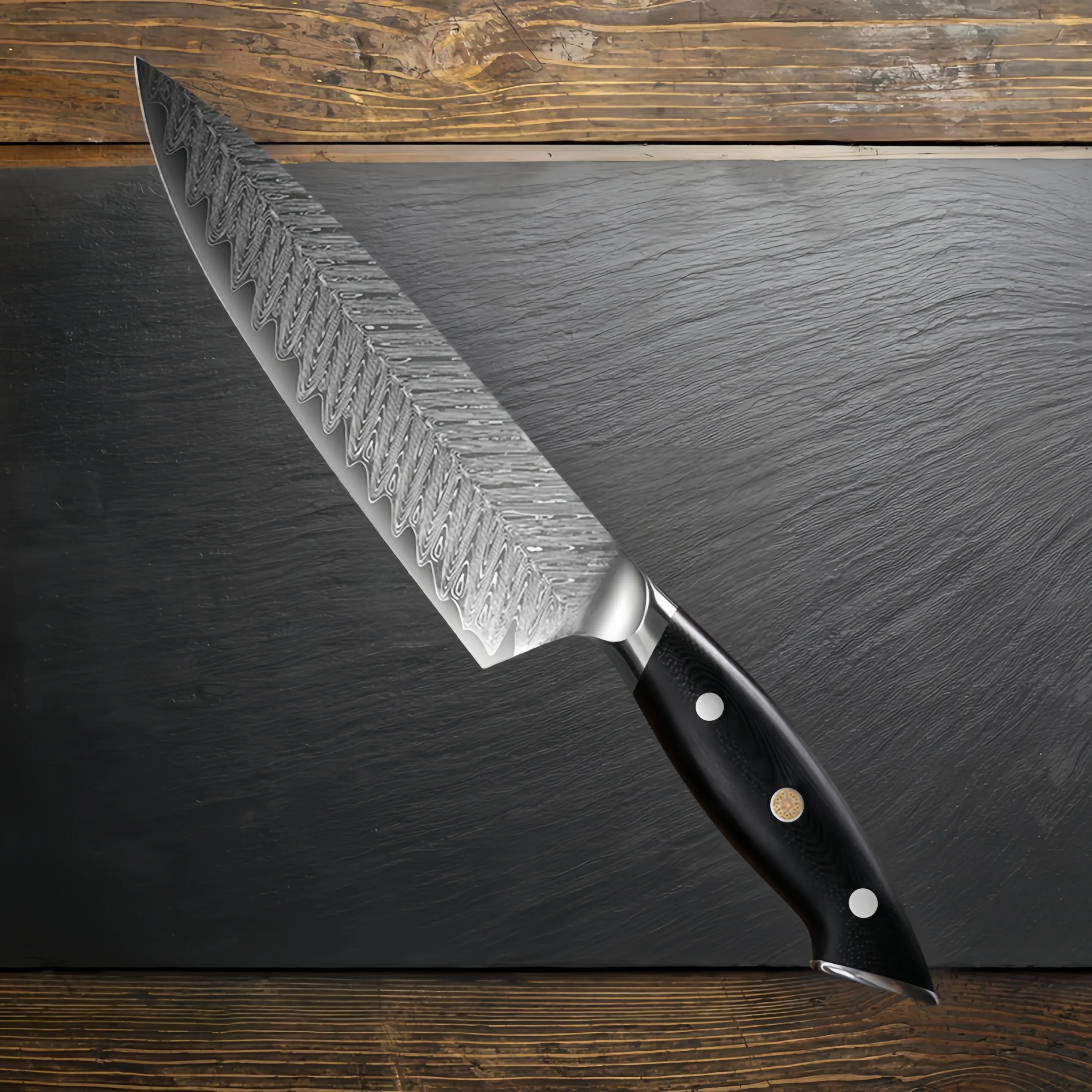 Damascus Chef Knife - AUS-10 Steel 67-Layer Vg10 Slicing Cleaver for Meat and Fish