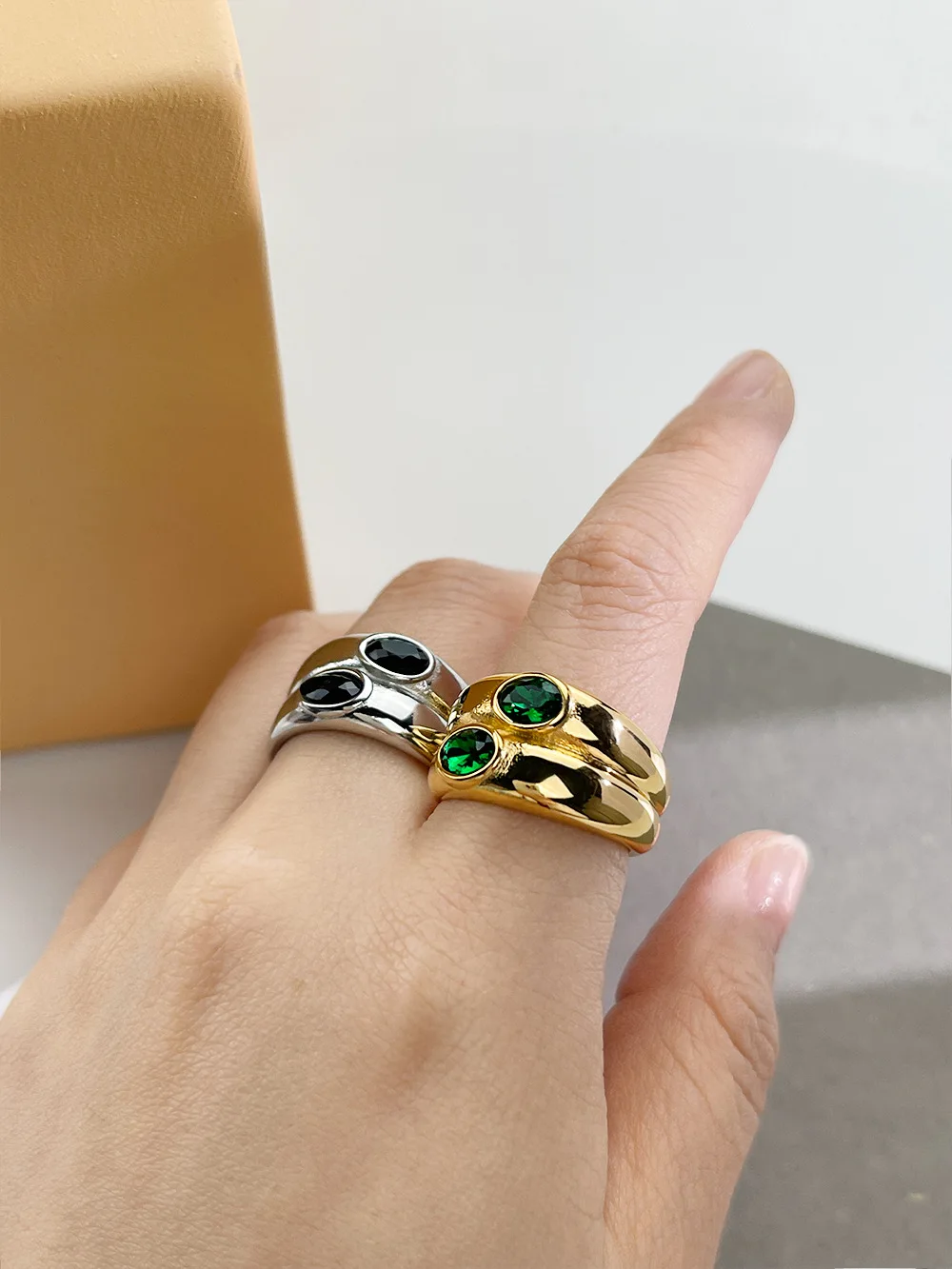 指輪・リング [COLDFRAME] GREEN CHUNKY SQUARE RING SQCSR_1_e0288723-f42e-474a-