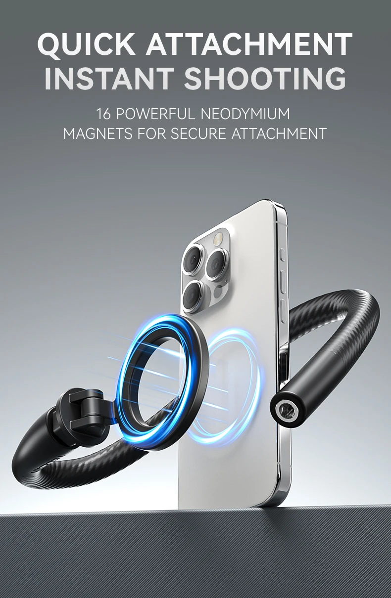 Magnetic Flexible Phone Mount Clamp Stand Phone Holder for iPhone 16 15 14 13 12