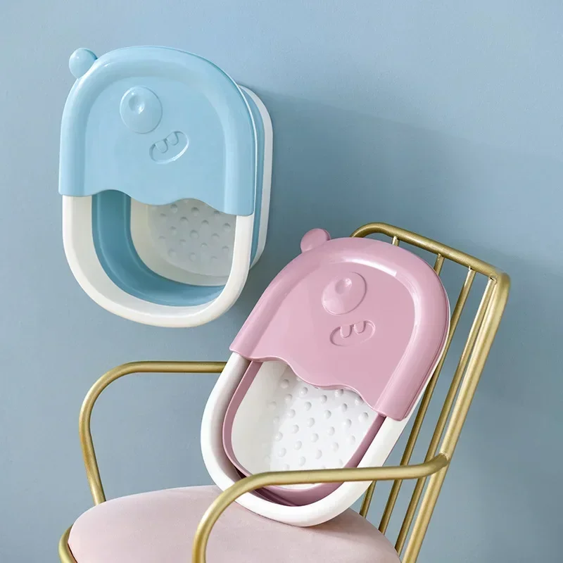 Collapsible Footbath Plain Foaming Massage Bucket Foldable Bucket Foot Bath Bathroom Foot Wash Basin Laundry Baskets