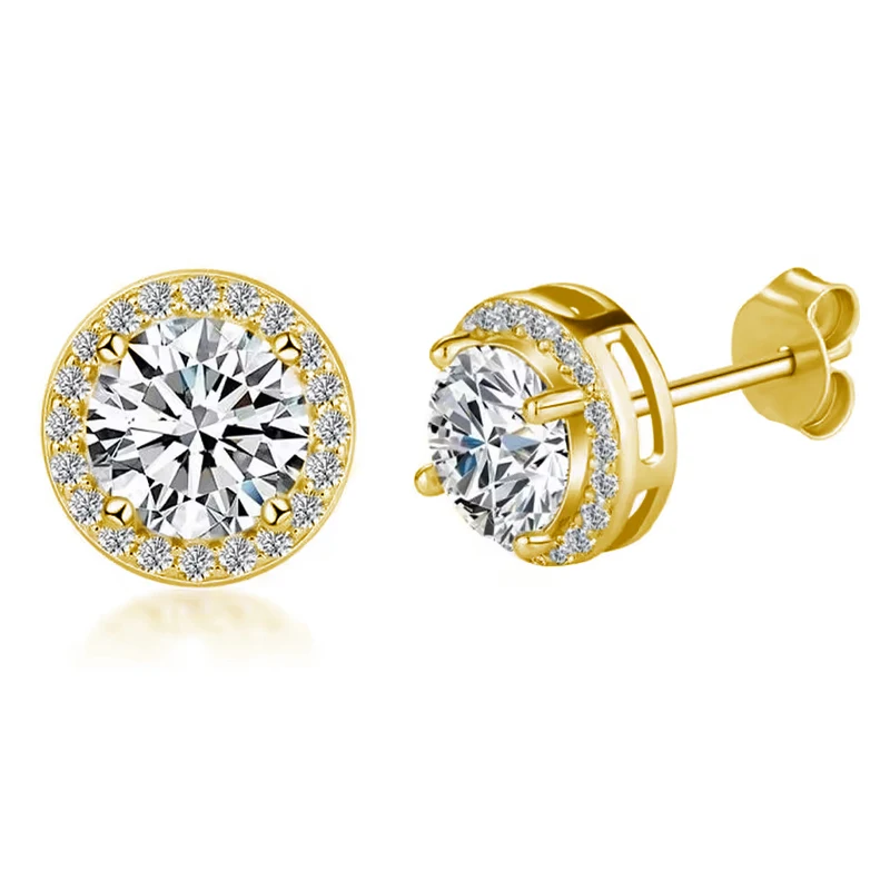 OXTAO 0,5 ct 1 ct runde Moissanit-Ohrstecker für Damen und Herren, D-Lab-Diamant, Verlobungs- und Hochzeitsohrringe, Schmuck, 14 Karat Gold gefüllt – Detail 14
