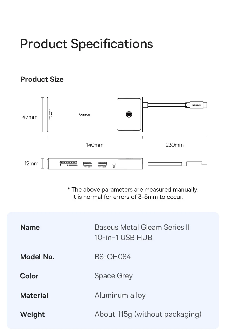 HDMI, RJ45, Ethernet, PD, 100W para MacBook,
