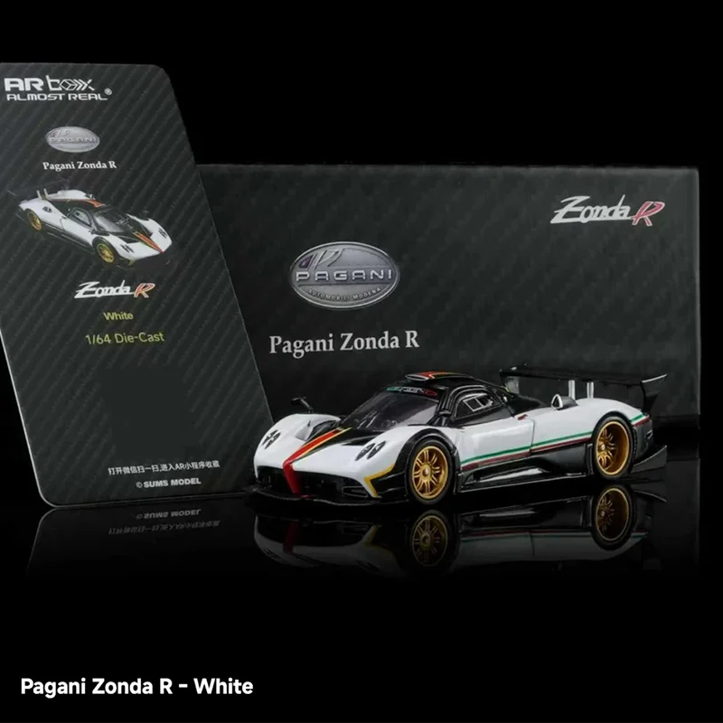 거의 실제와 같은 1:64 파가니 존다 R 트랙 하이퍼카 다이캐스트 모델, 개폐 가능한 엔진 커버와 상세한 내부 디테일, 팬들을 위한 장난감 선물