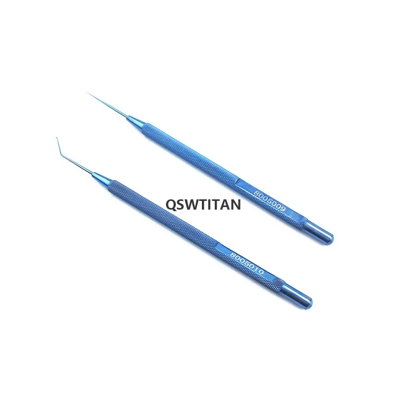 Titanium Sinskey Lens Manipulating Hook 0.15mm dia blunt tip straight / angled ophthalmic Veterinary Surgical Instruments