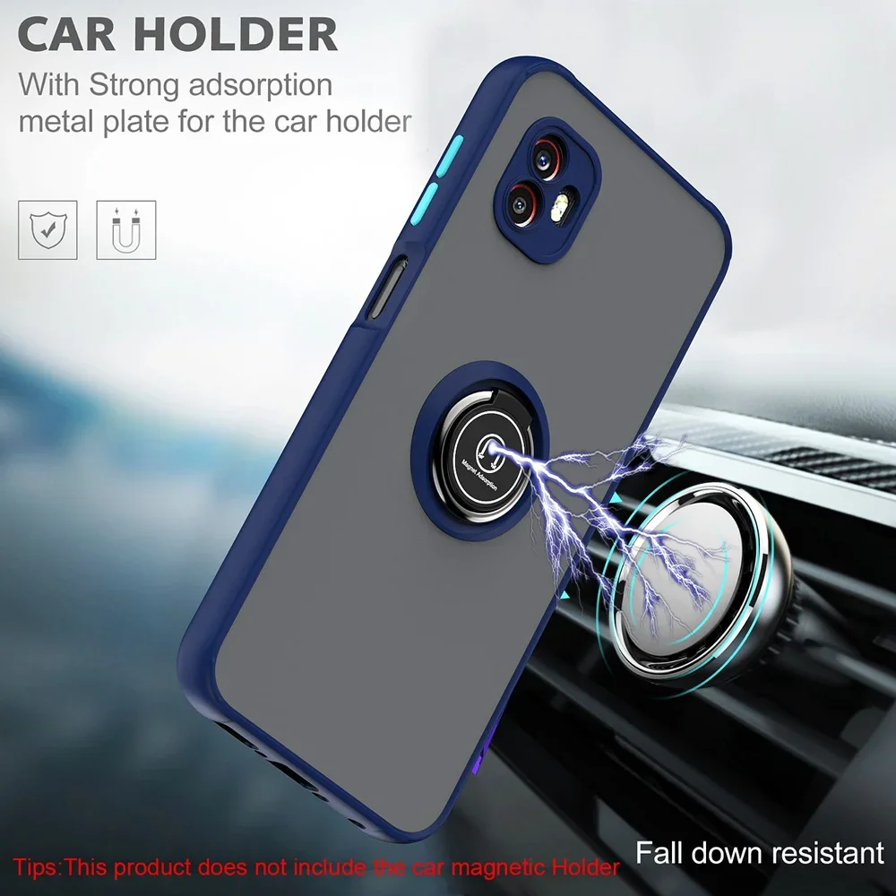 Armor Matte Shockproof Case with Ring Car Magnetic Holder Stand