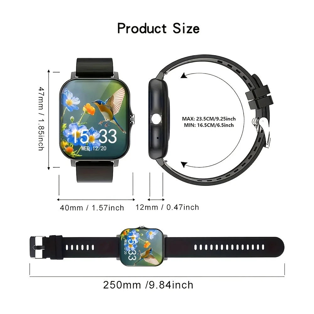 2025 New 4.65cm Touchscreen Smartwatch with WirelessVoice180mAh Rechargeable Battery Sleek Smartwatch Alloy Case Watch Smart 2