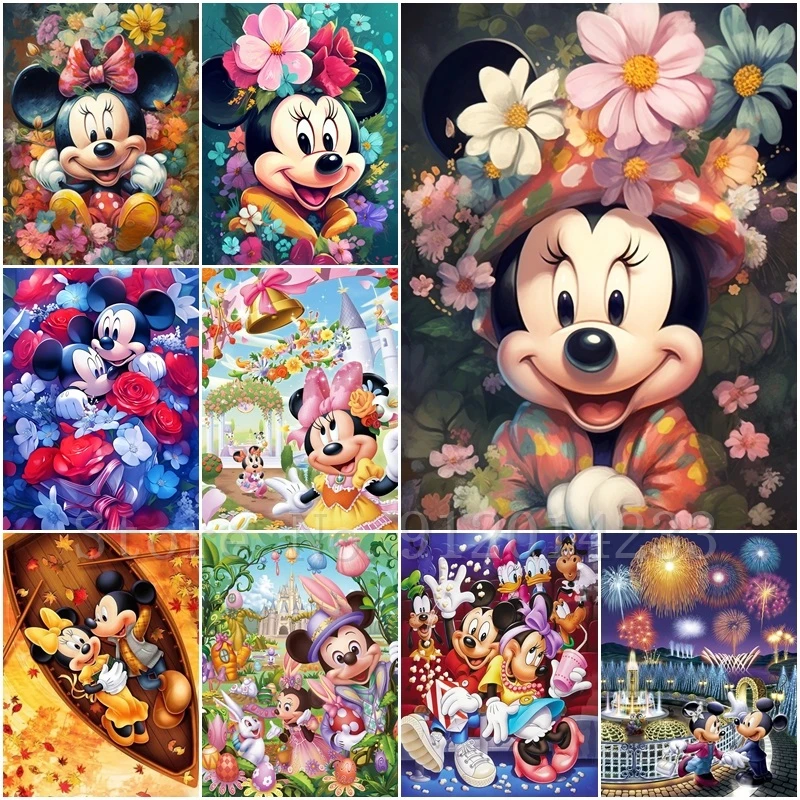 

Disney Cartoon 5D DIY Diamond Painting Mickey and Minnie Full Square Round Rhinestones Embroidery Kits Home Decoration Hobby