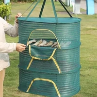 Portable Multifunctional Foldable Muti-layer Hanging Drying Net for Dry Goods Vegetable Fruit Herbs Clothing Non-toxic Polyester 2