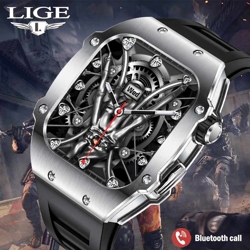 LIGE191inchSmartWatchForMen400mAhBatteryWaterproofBluetooth
