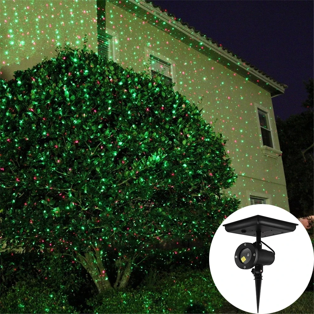 Outdoor Solar Dynamic Garden Lawn Lights Stage Effect Lights Waterproof Fair Sky Star Laser Projector Landscape Decor Christmas