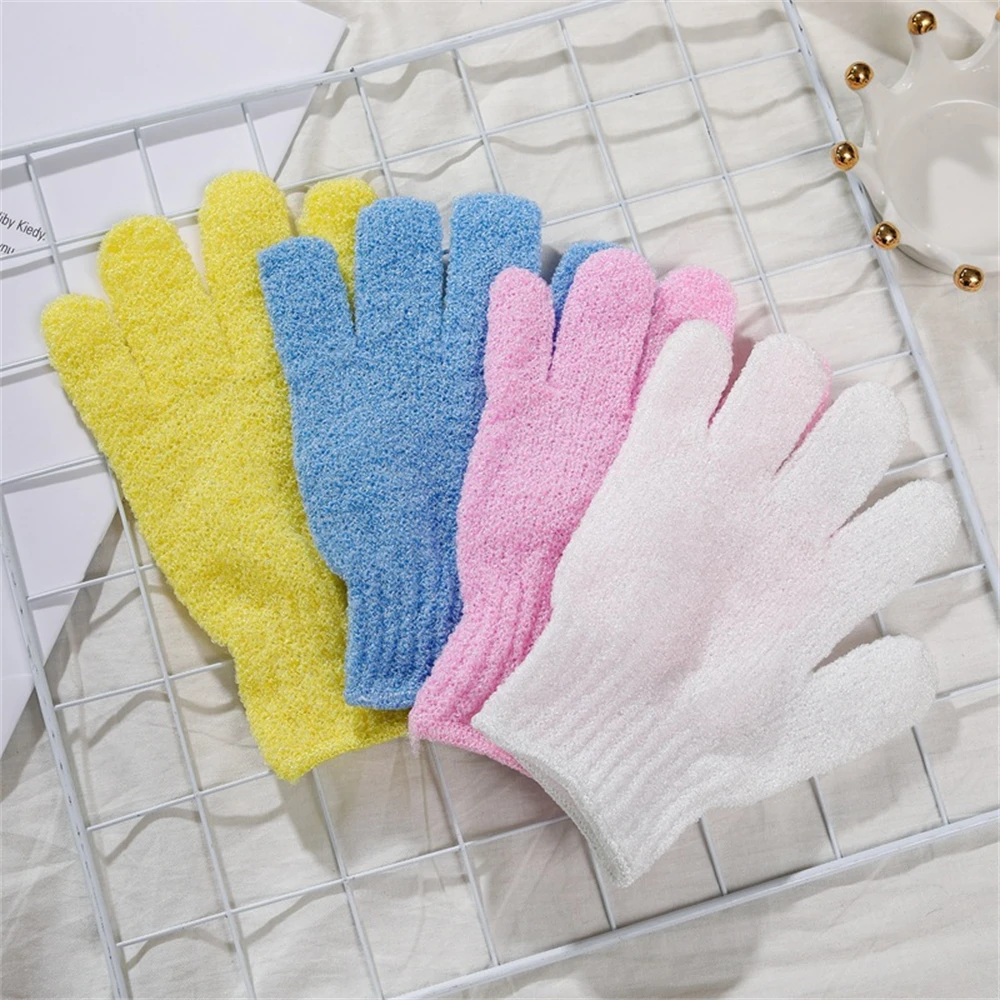 Fünf Finger Bad Handschuhe Haushalts Dusche Handtuch Peeling Körper Waschen Kinder Startseite Versorgung Elastische Wischen Zurück Bade Reinigung Handschuhe