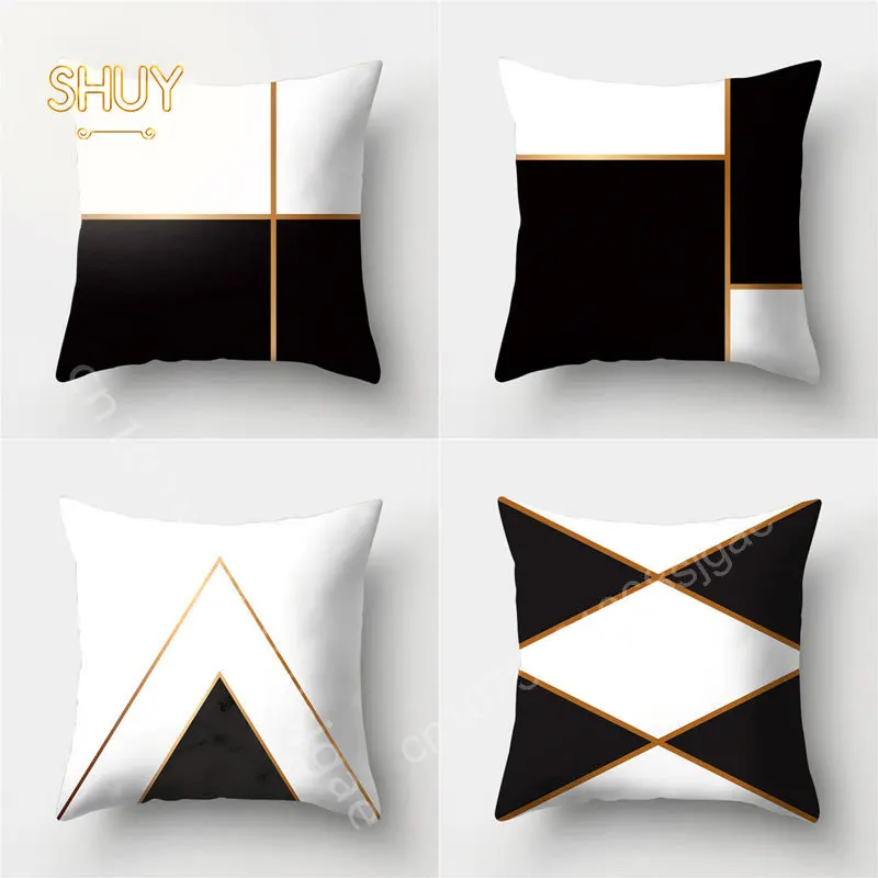 

Geometric Square Pillow Case Minimalism Decoration Home Decor Bedding Living Room Sofa Bedroom Bed Cushion Cover Pillowcase
