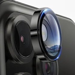 Premium Titanium Camera Protector Set with Tempered Glass Lens Cover - iPhone 15 Pro (Black Titanium)