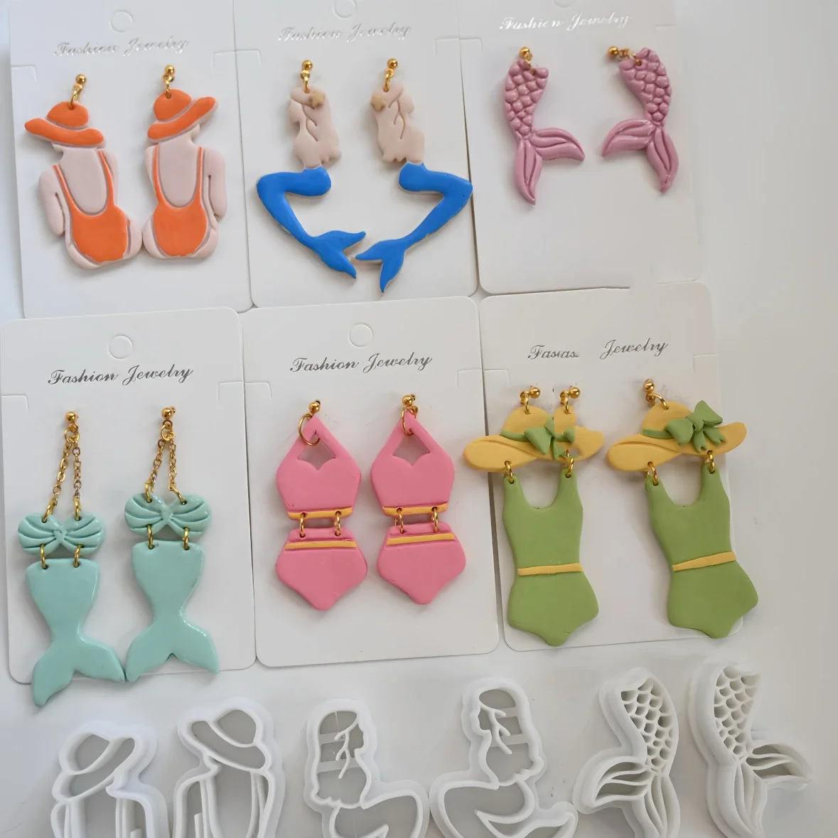 Swimsuit/ Hat/ Mermaid/ Fishtail Polymer Clay Cutter Clay Tool Diy Earring Pendant Jewelry Molding Cutting Mold Ceramic Tool