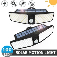 

New Upgrade Outdoor Waterproof 100 LED Solar Motion Sensor Home Lights Sunlight Solar Powered Wall Lamp Garden Gate Light
