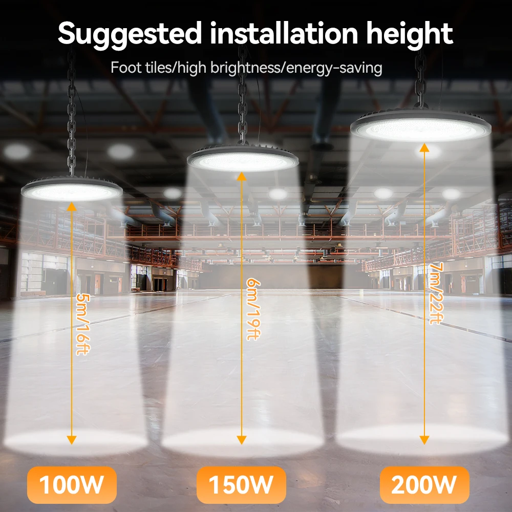 UFO High Bay Licht Industrielampe LED Flutlicht Wasserdicht Lampara AC100-265V Markt Lager Garage Fabrik Werkstatt Lampe – Detail 3