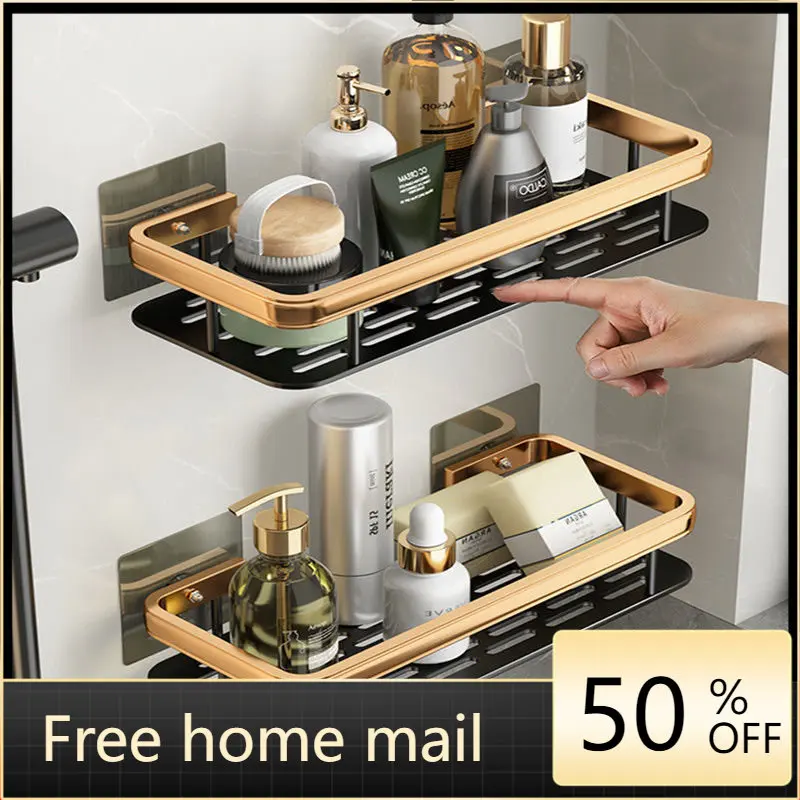 

Drilling Shower Holder Rack Without Bathroom Bathroom Aluminum Shampoo Corner Storage Shelf Rustproof Accessories Space