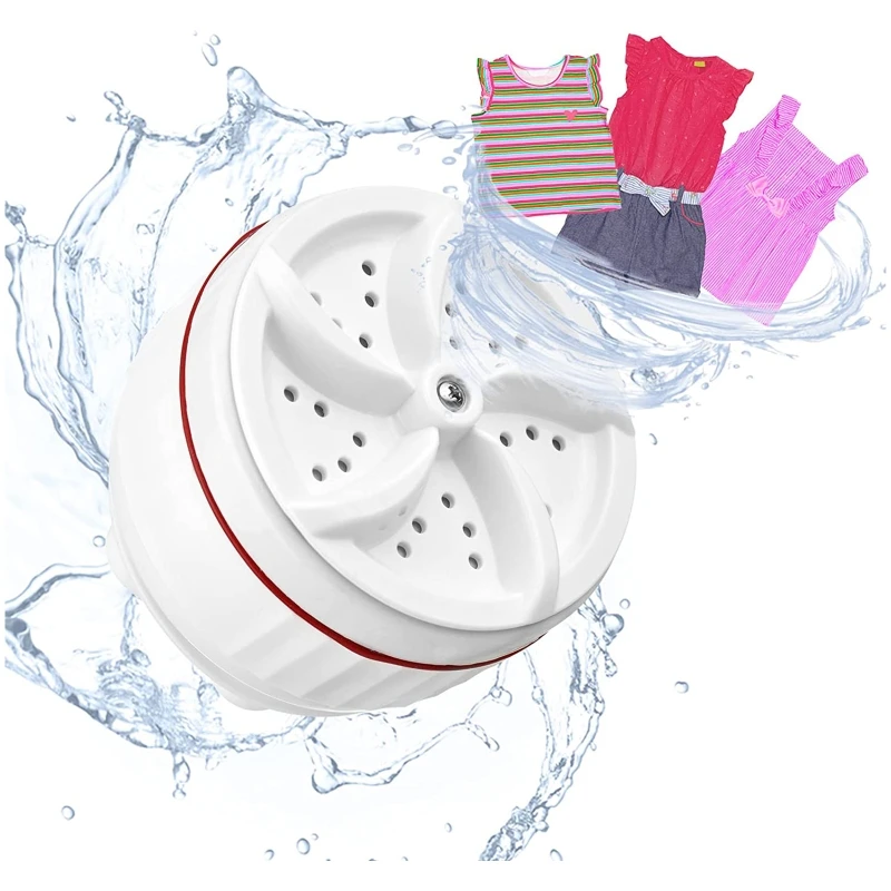 Mini Portable Washing Machine USB Charging Ultrasonic Washer Machine Fit for Laundry Bucket Basin Bathroom Sink