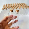 10/24 Pcs 45ml Glass Jars Cork Stopper Tiny Bottles Clear Mini Containers Herb Storage DIY Craft Supplies Memory Jars Room Decor 4